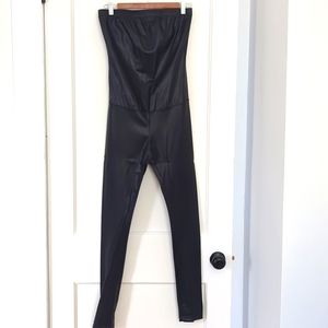 Women's Supertrash Black Faux Leather Sleeveless Jumpsuit Size M
